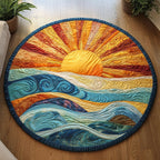 Coastal Dawn Round Mat Rug - washable non-slip printed rug