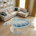 Coastal Drift Custom Shape Area Rug - Coastal Design | Die-Cut Non-Slip Rug - washable non-slip printed rug