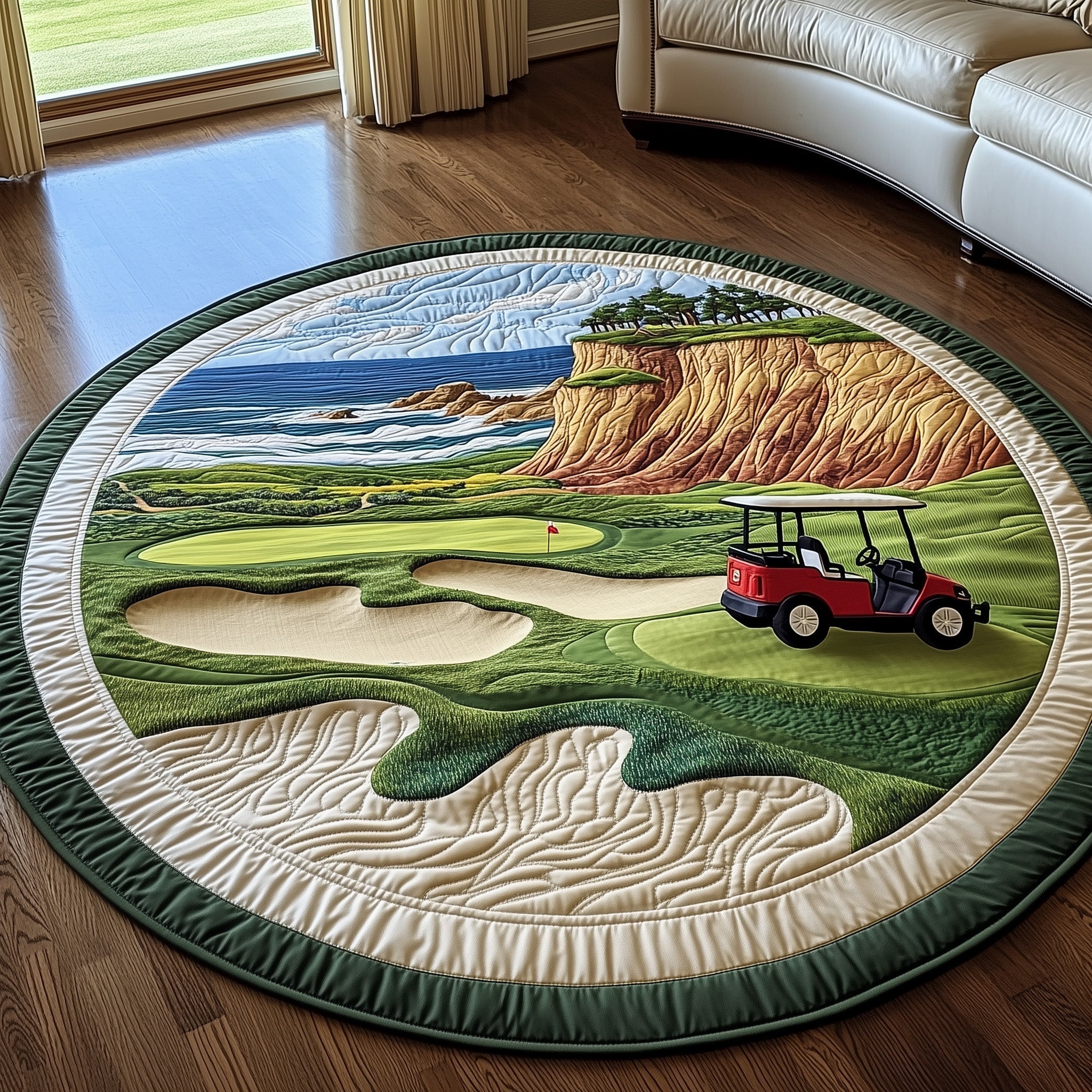 Coastal Fairway Round Mat Rug