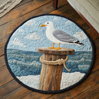 Coastal Flight Round Mat Rug - washable non-slip printed rug