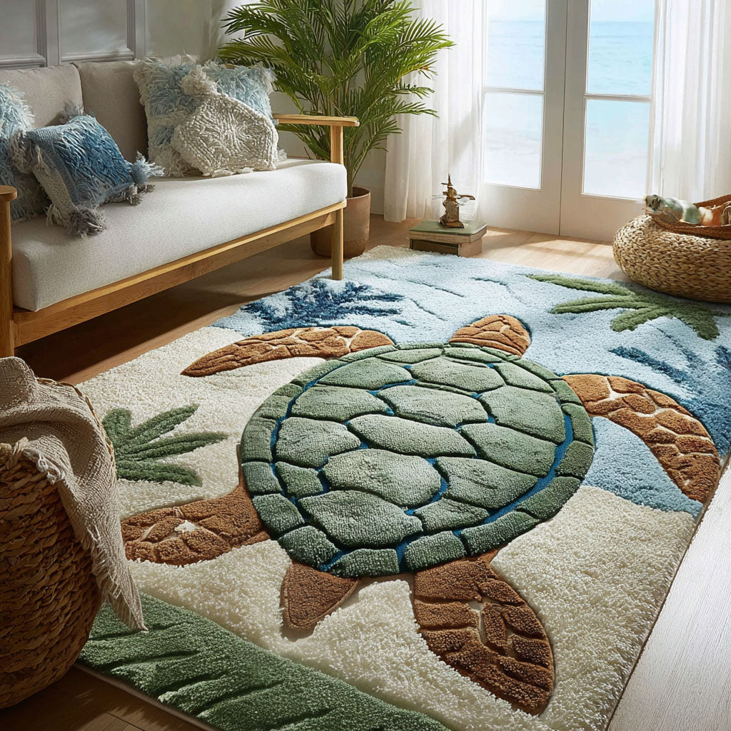 Coastal Keeper area rug in a living room
