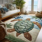 Coastal Keeper area rug in a living room