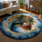 Coastal Ride Round Mat Rug - Nature Design | Serene Home Decor
