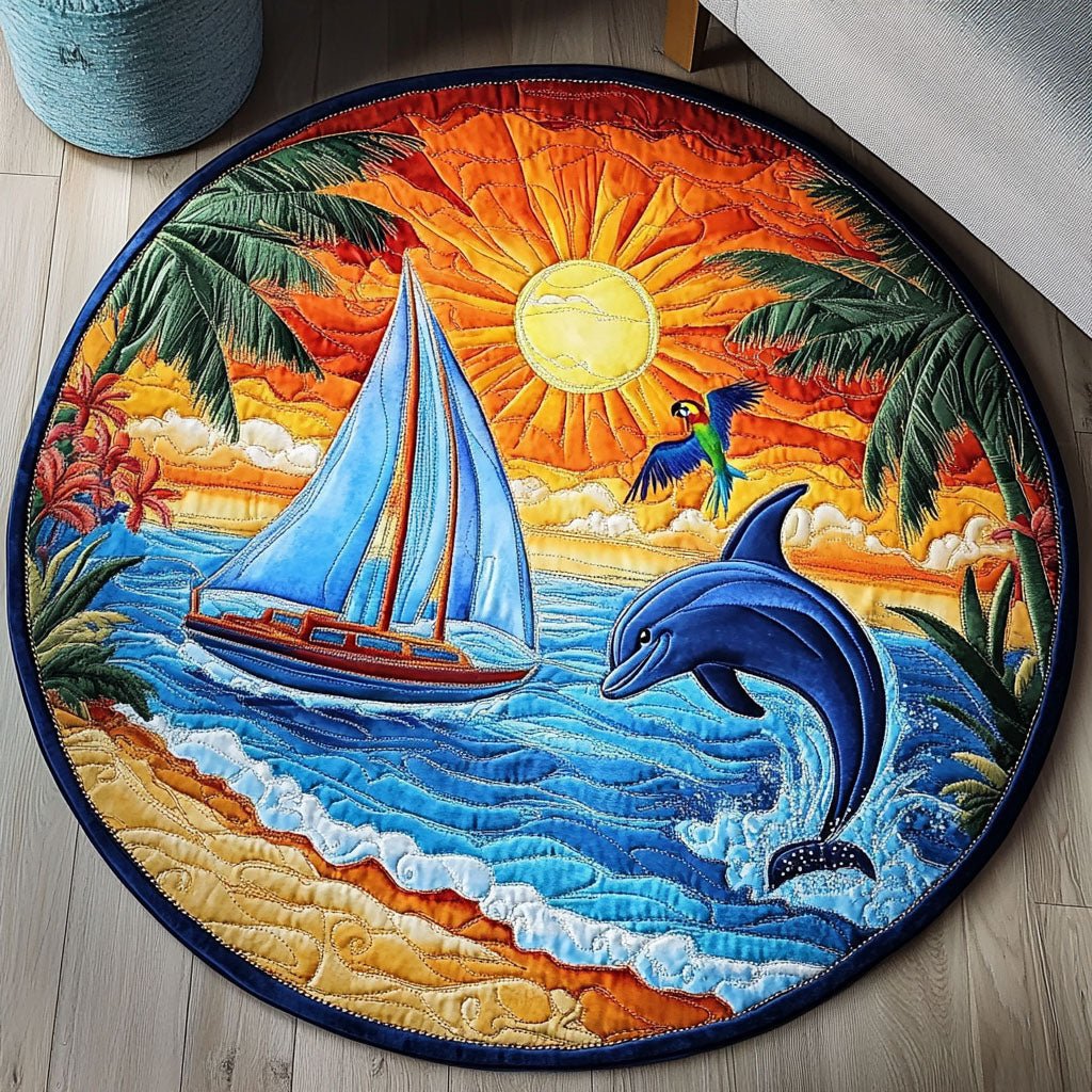 Coastal Serenity Round Mat Rug - Nature Design | Serene Home Decor