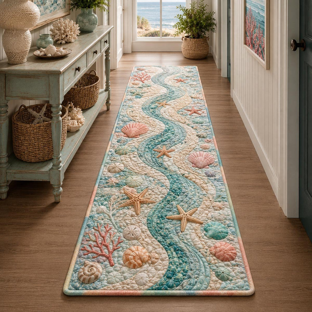 Coastal Serenity Runner Carpet Runner Rug - Cute Pet Design | Animal Printed Runner Rug