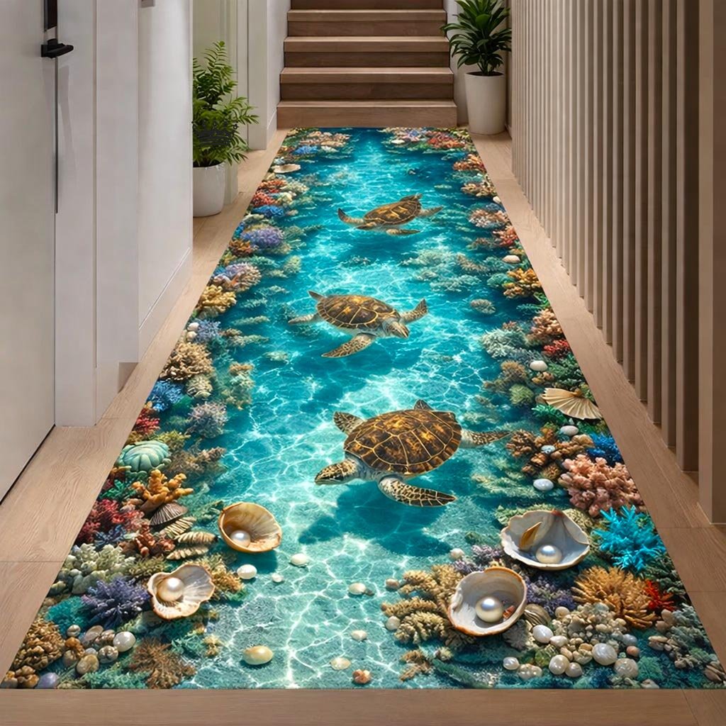 Coastal Treasure Runner Rug - Nature Design | Serene Runner Rug