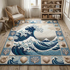 Coastal Whisper area rug in a living room