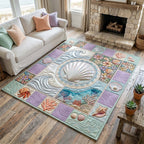 Coastal Whisper area rug in a living room