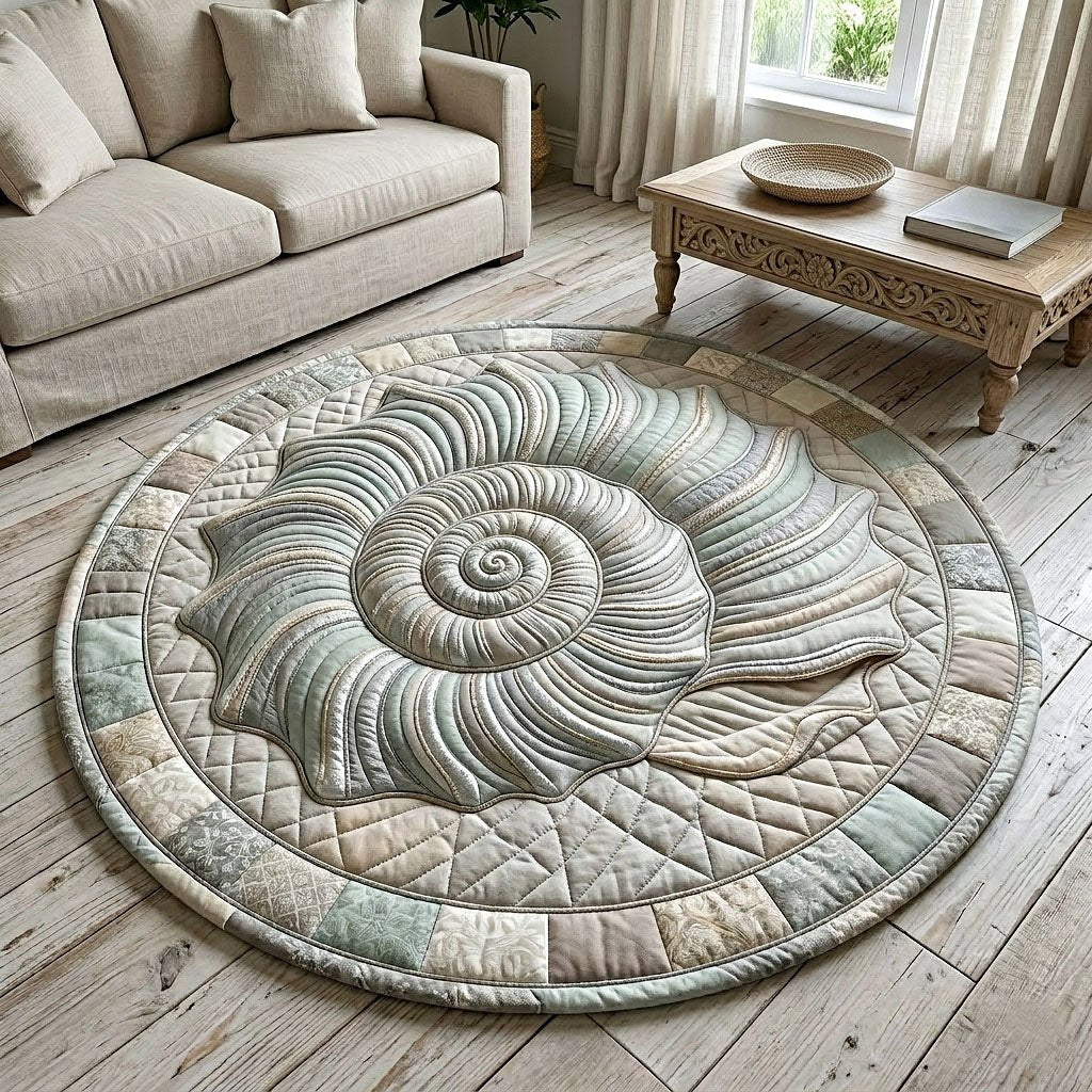 Coastal Whisper Round Mat Rug - Nature Design | Serene Home Decor