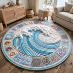Coastal Whisper Round Mat Rug - Nature Design | Serene Home Decor