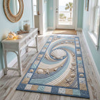 Coastal Whisper Runner Rug - Coastal Design | Runner Rug - washable non-slip printed rug