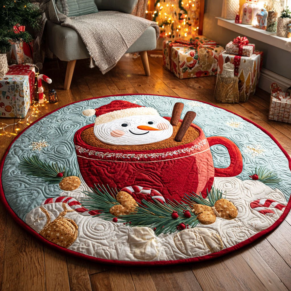 Cocoa Cup Round Mat Rug - washable non-slip printed rug