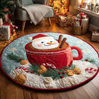 Cocoa Cup Round Mat Rug - washable non-slip printed rug
