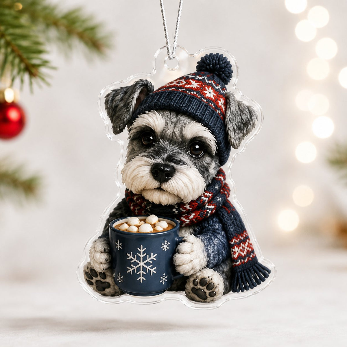 Howling Wolf Aura Christmas Ornament
