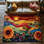 Color Bloom area rug in a living room