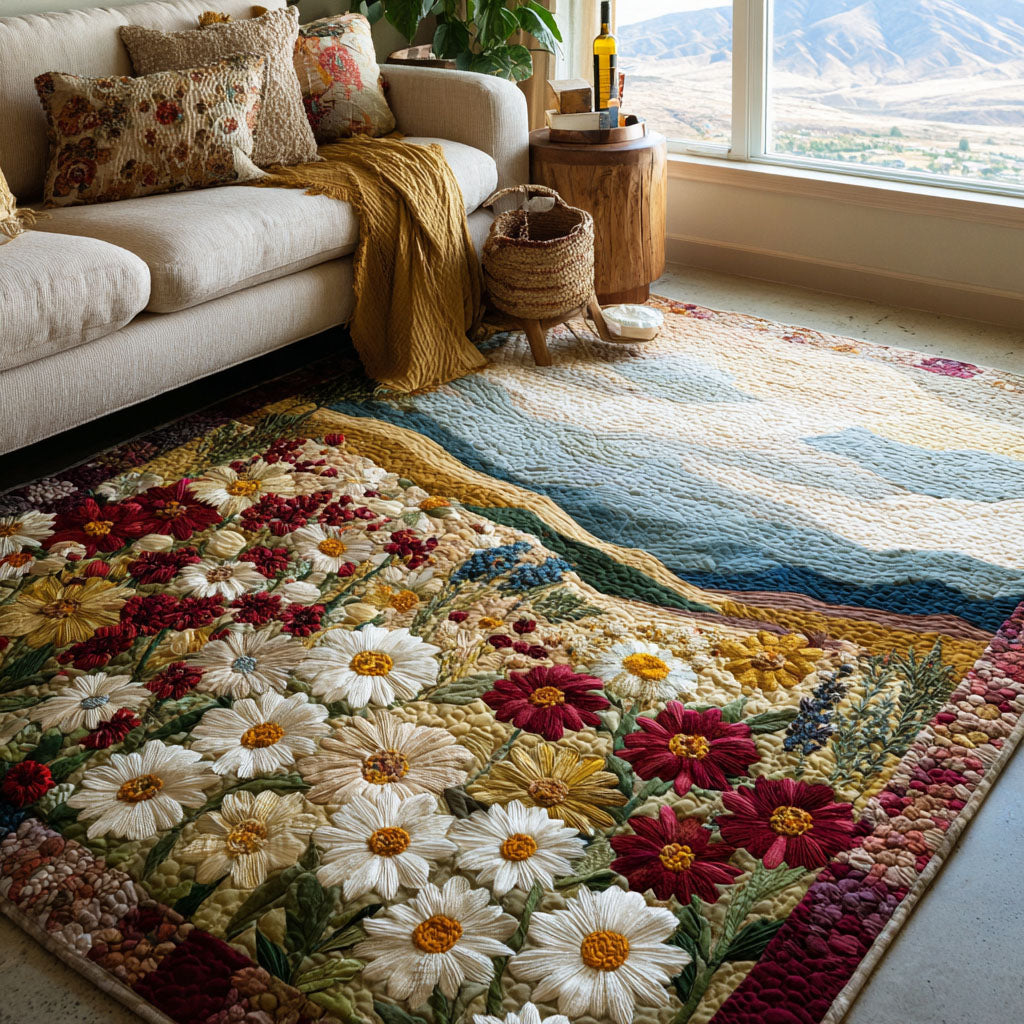 Color Field area rug in a living room