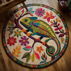 Color Shift Round Mat Rug - washable non-slip printed rug
