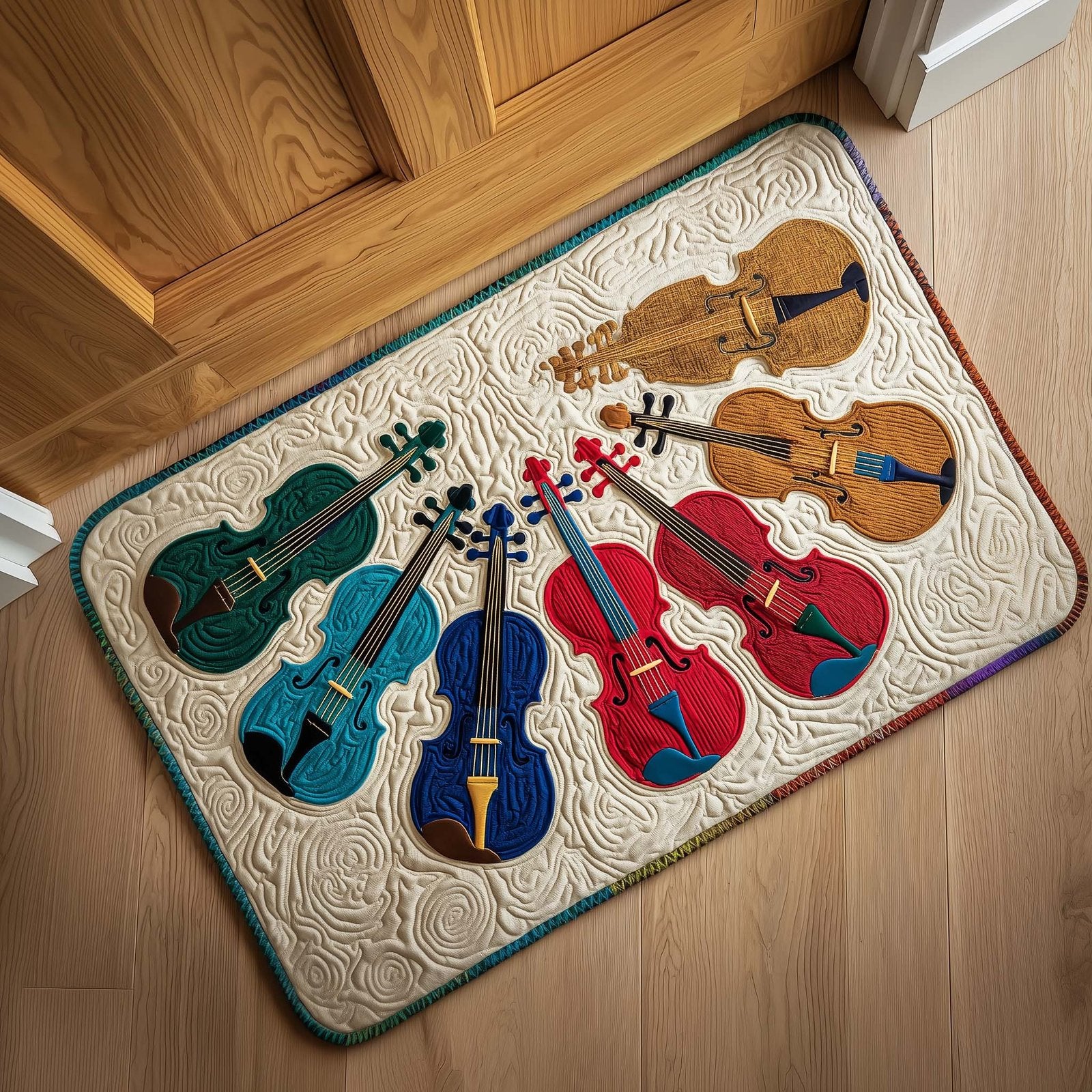 Color Violins Quilted Doormat - Nature Design | Printed Welcome Doormat