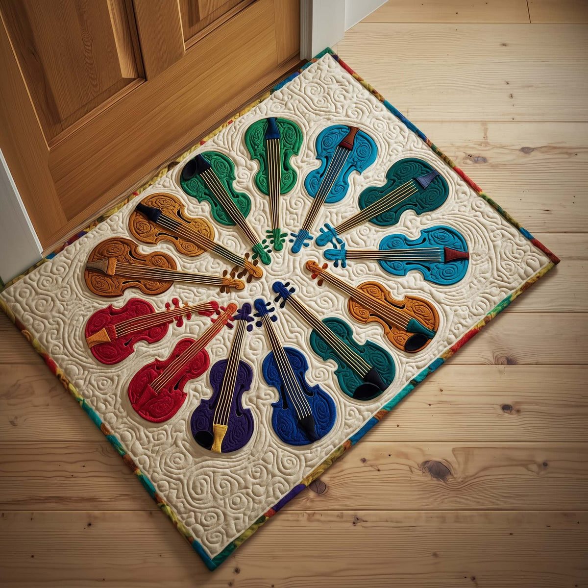 Color Violins Quilted Doormat - Nature Design | Printed Welcome Doormat