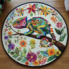 Colorful Camouflage Round Mat Rug - washable non-slip printed rug
