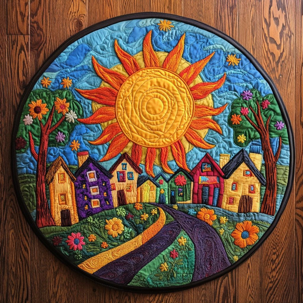 Colorful Crescent Round Mat Rug - Nature Design | Serene Home Decor