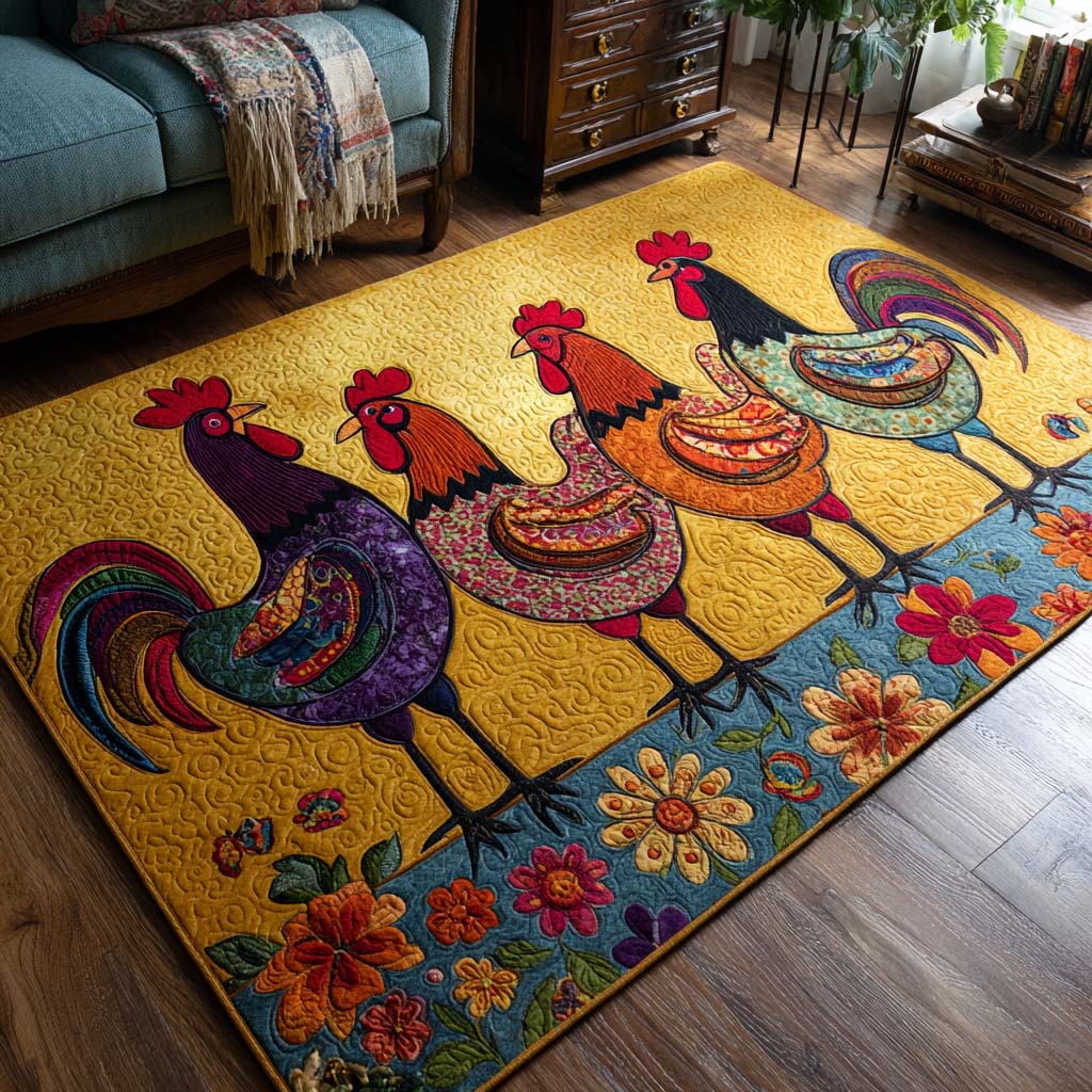 Colorful Flock area rug in a living room