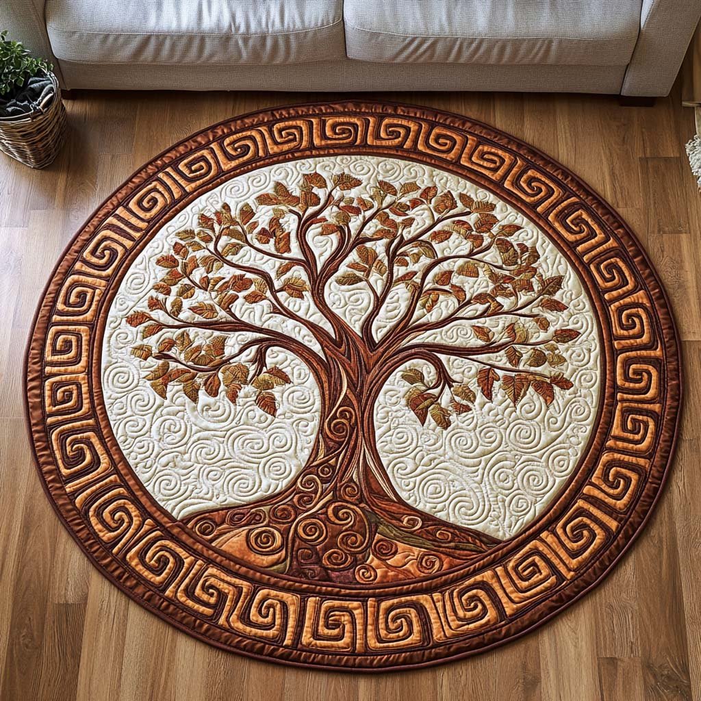 Colorful Roots Round Mat Rug - washable non-slip printed rug