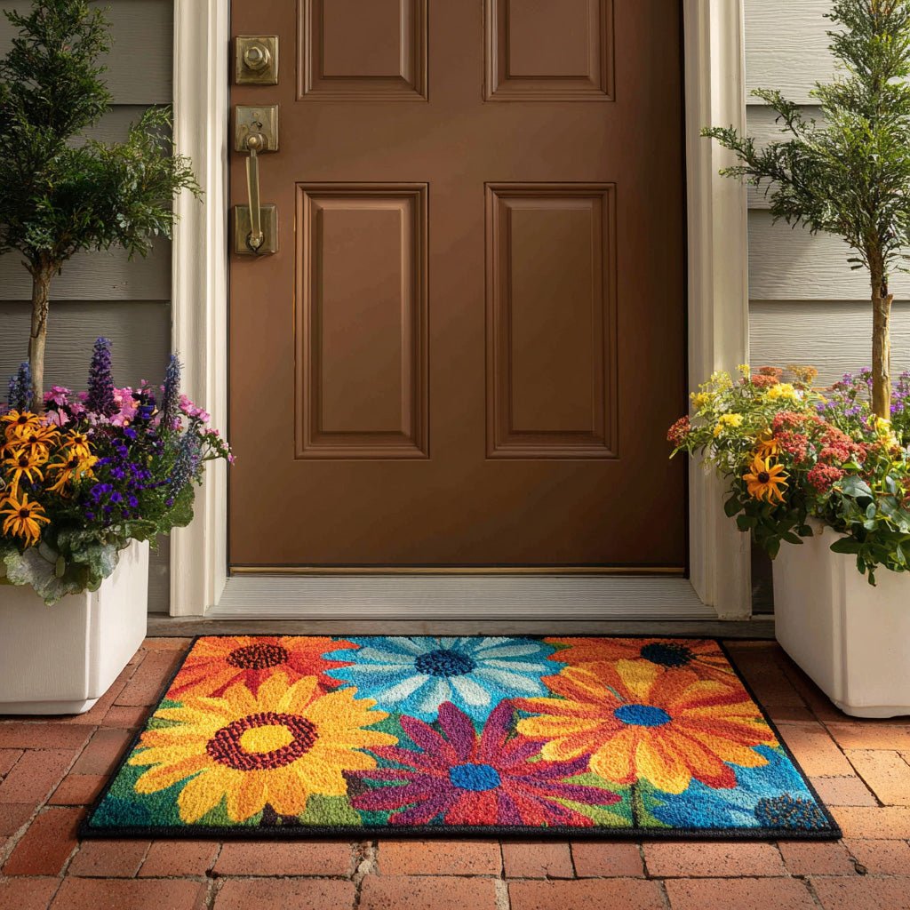 Colorful Sunflower Doormat - Nature Design | Printed Welcome Doormat