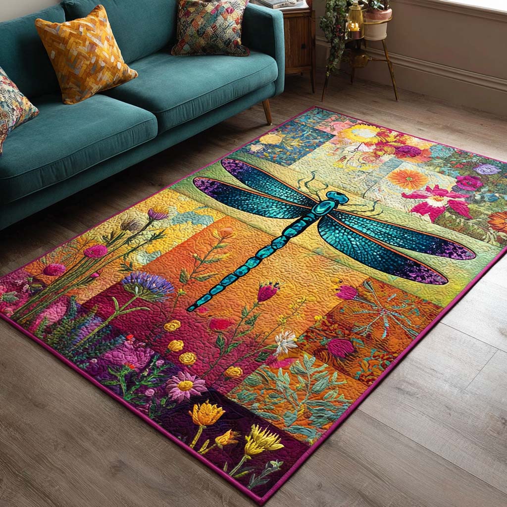 Colorful Wings area rug in a living room