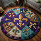 Confetti Royale Round Mat Rug - washable non-slip printed rug