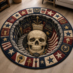 Constitution Skull Chamber Round Mat Rug - washable non-slip printed rug
