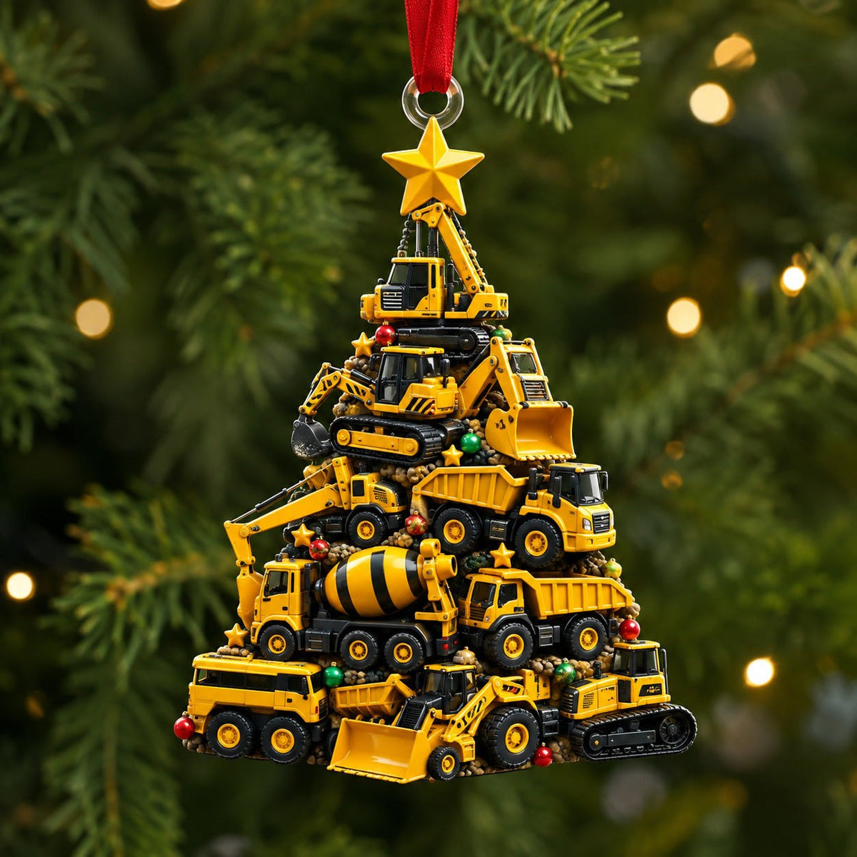 Construction Christmas Tree Christmas Ornament