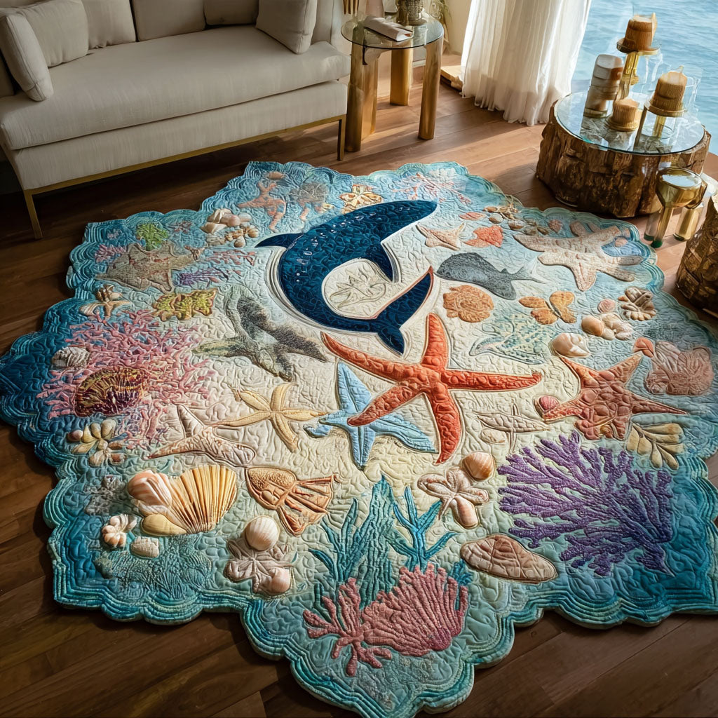 Coral Celebration Custom Shape Area Rug - Nature Design | Die-Cut Non-Slip Rug - washable non-slip printed rug