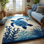 Coral Companion area rug in a living room