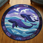Coral Reef Harmony Round Mat Rug - washable non-slip printed rug