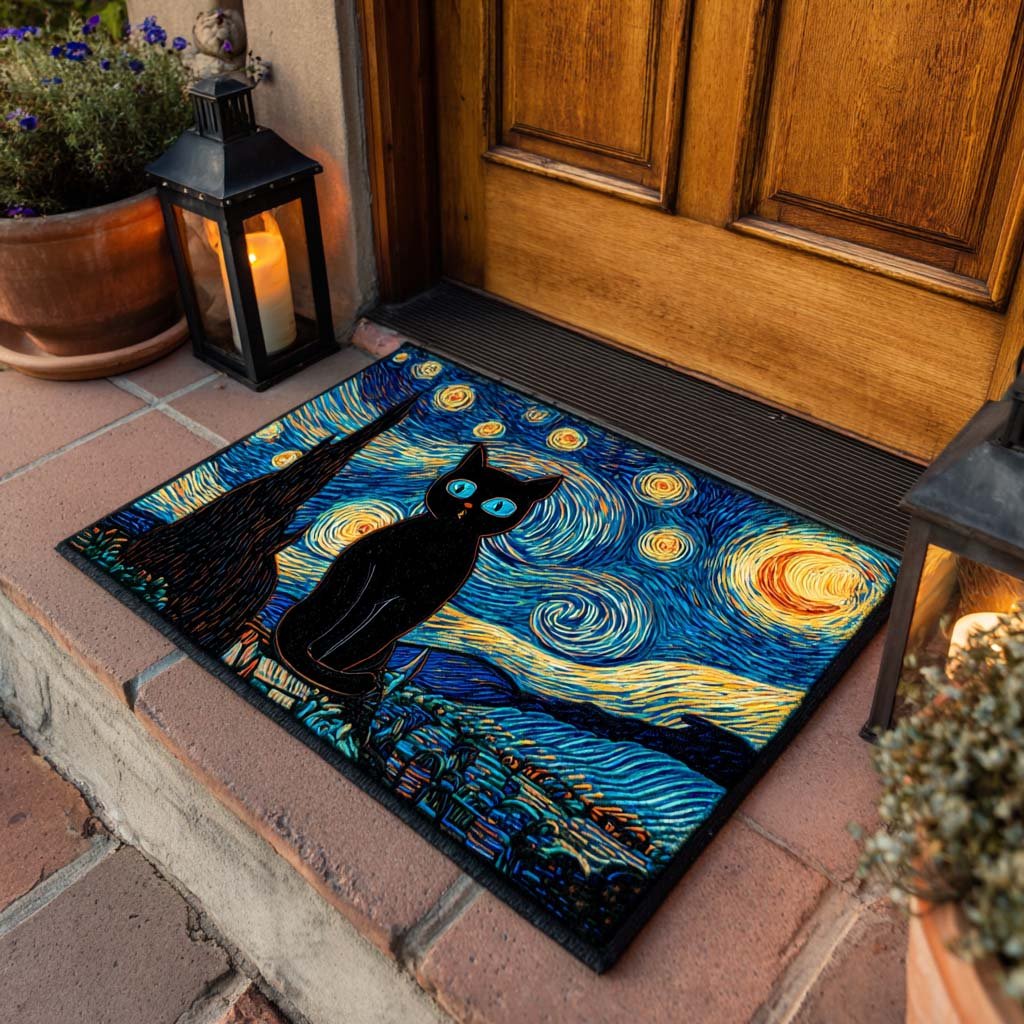 Cosmic Cat Doormat - Cute Animal Design | Printed Welcome Doormat