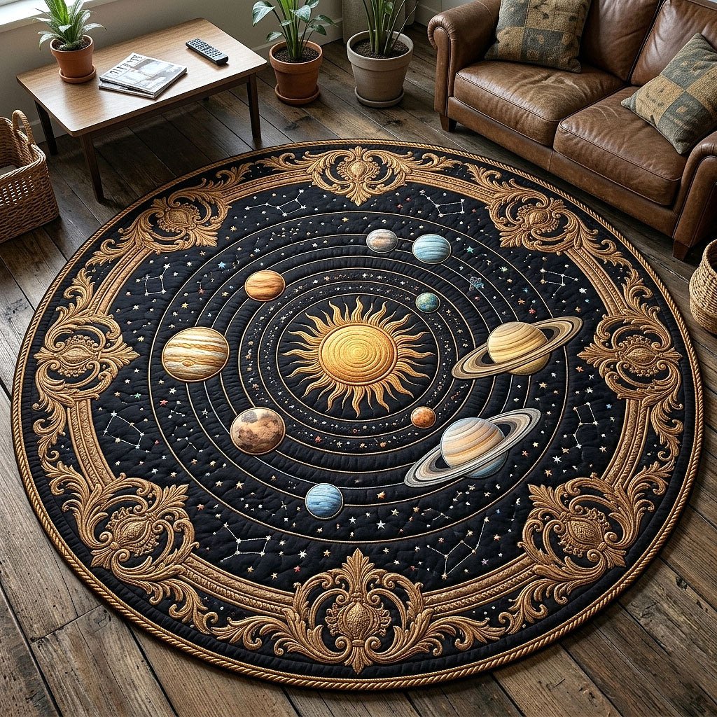 Cosmic Orbit Round Mat Rug - Nature Design | Serene Home Decor