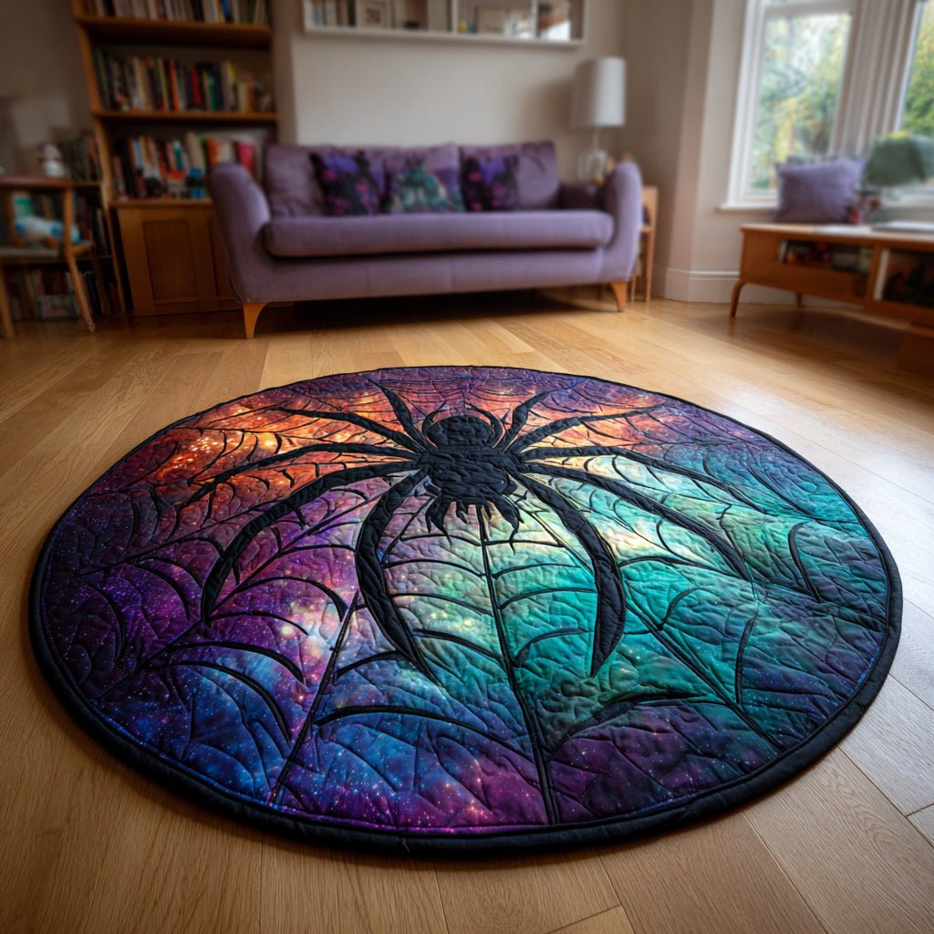 Cosmic Spider Round Mat Rug - washable non-slip printed rug