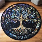 Cosmic Tree (Design 2) Round Mat Rug - washable non-slip printed rug