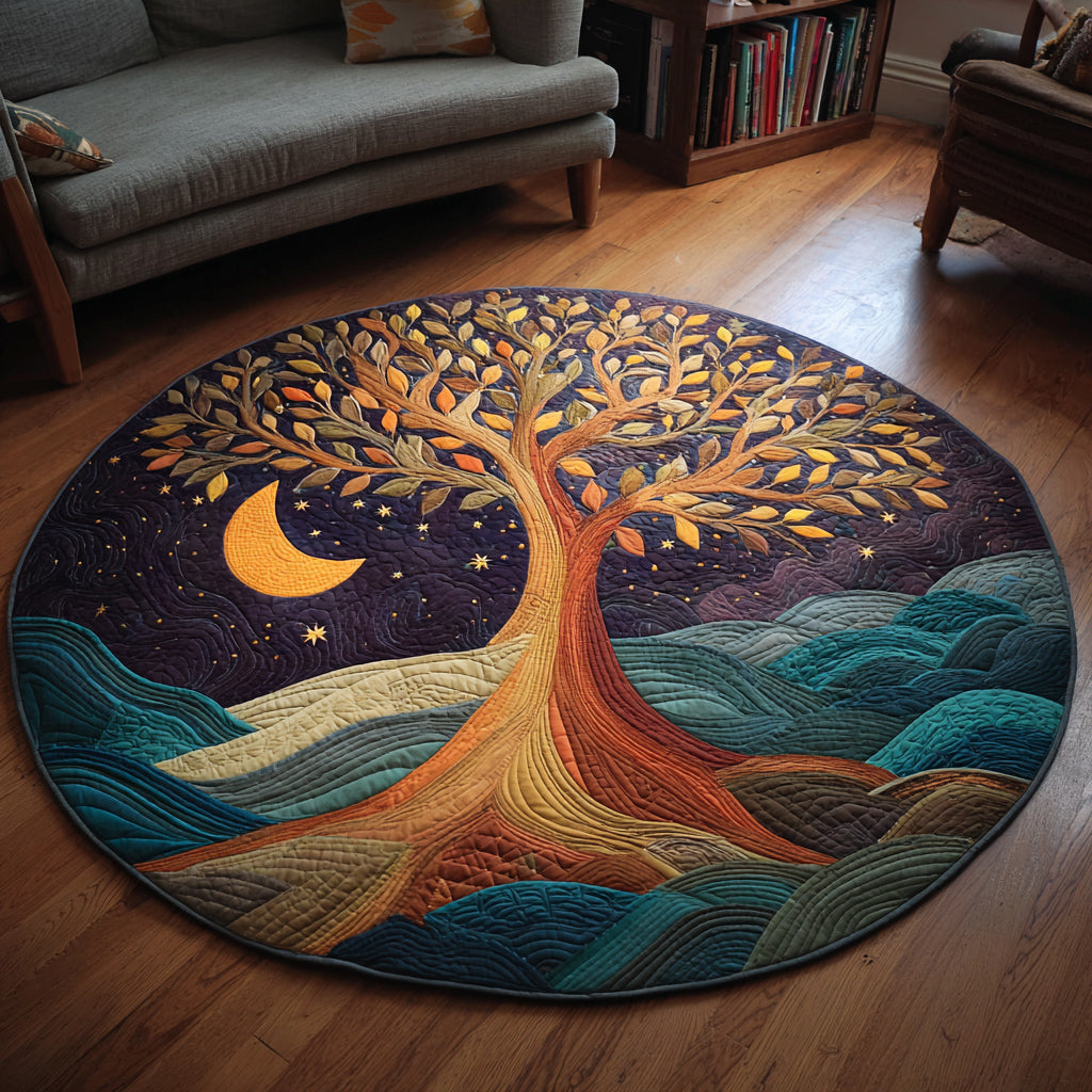 Cosmic Tree of Life Round Mat Rug