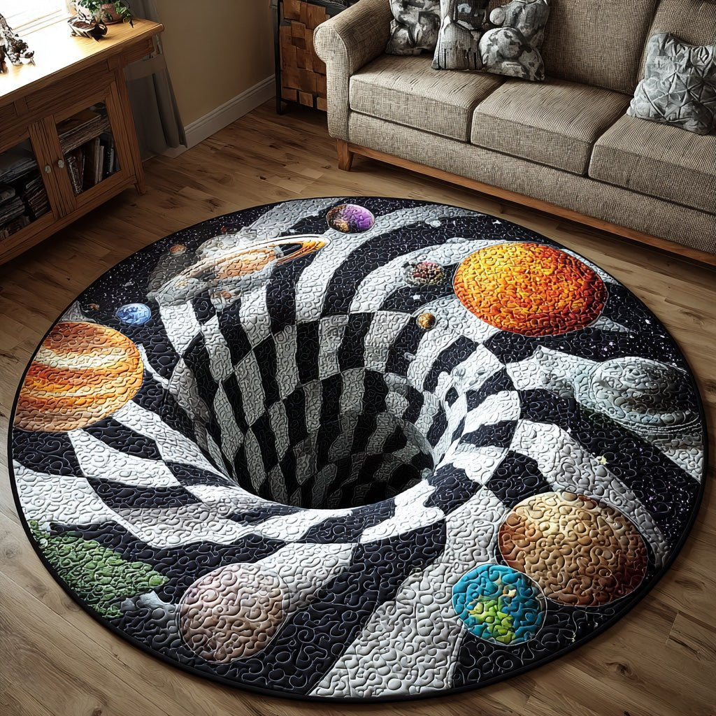 Cosmic Vortex Round Mat Rug - washable non-slip printed rug
