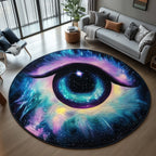 Cosmic Wanderer Eyes Round Mat Rug - Nature Design | Serene Home Decor