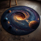 Cosmic Whirlpool Round Mat Rug - washable non-slip printed rug
