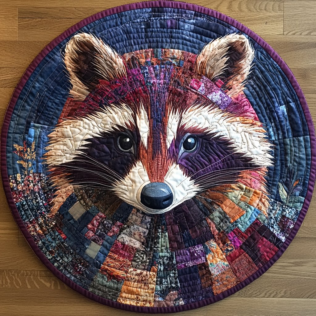 Cottage Bandit Round Mat Rug - washable non-slip printed rug