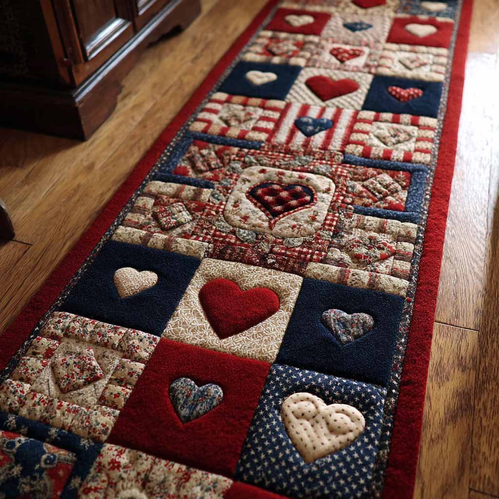 Country Hearts Runner Carpet Runner Rug - Cute Pet Design | Animal Printed Runner Rug