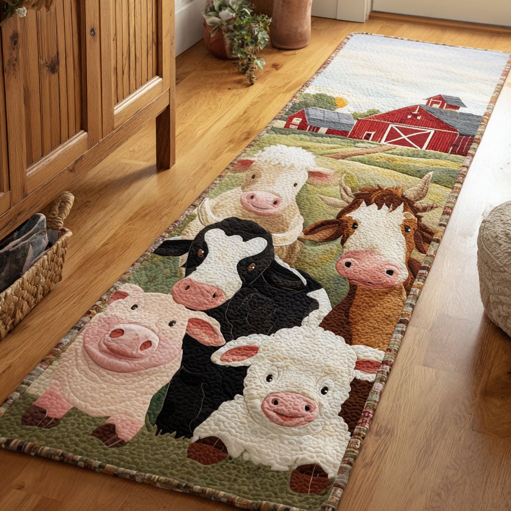 Countryside Charm Runner Carpet Runner Rug - Cute Pet Design | Animal Printed Runner Rug