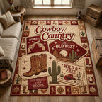 Cowboy Country Patchwork area rug in a living room