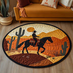 Cowboy Roots Round Mat Rug - washable non-slip printed rug