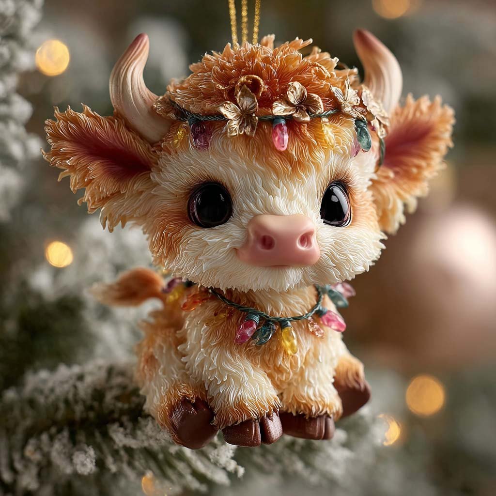 Cowmas Glow Christmas Ornament