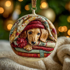 Cozy Dachshund Christmas Ornament